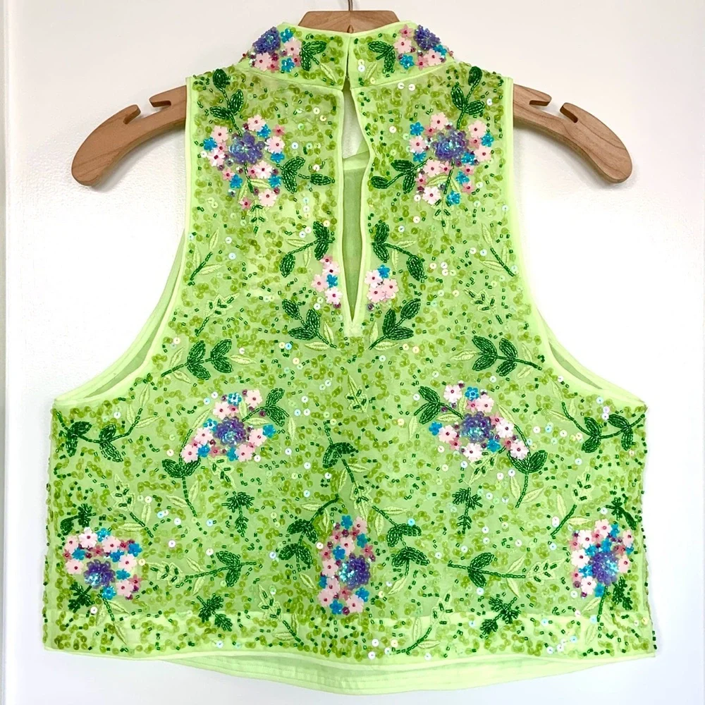 & Other Stories Beaded Crop Top - Picture 3 of 10